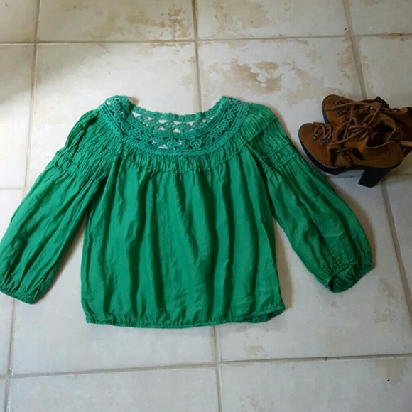 Studio M Tops - Studio M Embroidered Boho Top Silk S